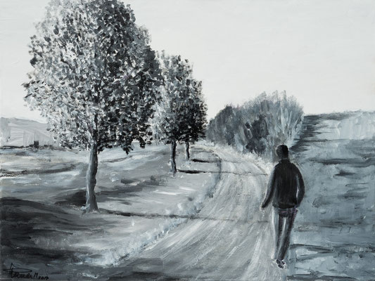 Spaziergang in Schwarz/Weiß (60x80) Acryl