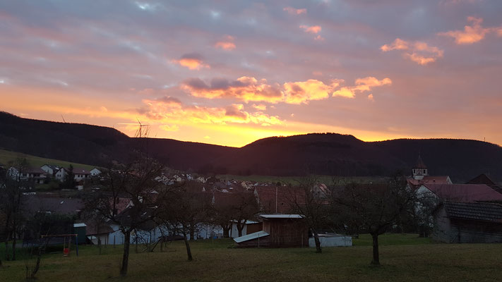 Sonnenaufgang in Lauterstein, Januar 2020