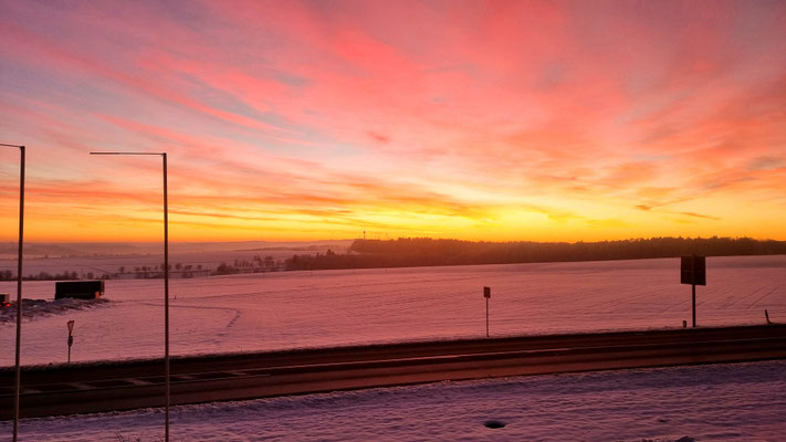 Sonnenuntergang Büro, 14. Januar 2022