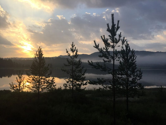 Herrlicher Sonnenaufgang über dem Fjord