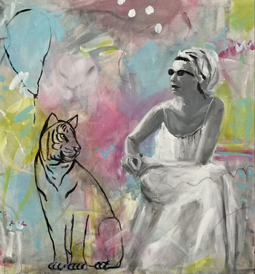 „Tiger Lilly“ - Acryl/Leinwand - 100 x 100 cm