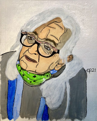 Zelfportret, juni 2021 (acryl, 24x30)