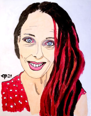 Portret Marja, december 2021 (acryl, 24x30)