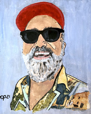 Portret Gert Jan IV, juni 2021 (acryl, 24x30)