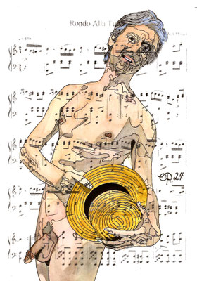 "Rondo alla Turca" May 3, 2024 (Aquarel n paper, sheet music, 21x29,7)