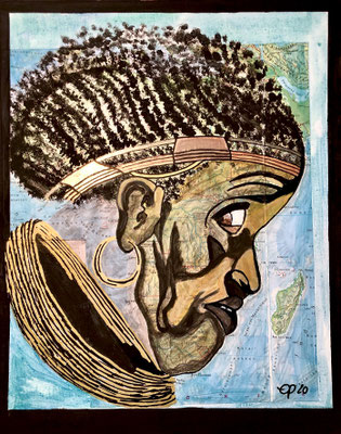 "Mama Africa", november 2020 (mixed media, acryl, 30x24)
