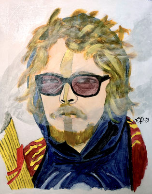 Portret Levon, augustus 2021 (acryl, 24x30)