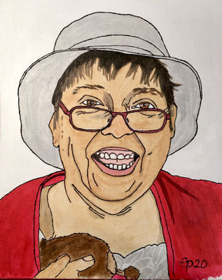 Portret Monika, August 2020 (acryl, 24x30)