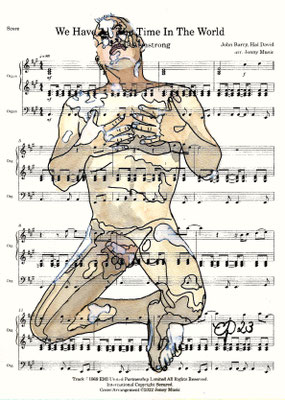 "We have the time in the world", October 14, 2023 @leopold_model (Aquarel on paper, sheet music, 21 x 29,7 cm)