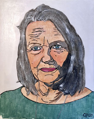 Portret Hilde I, August 2020 (acryl, 24x30)