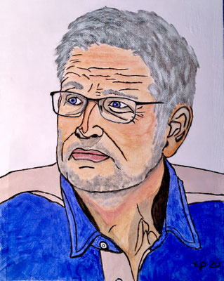 Portret Joep, August 2020 (acryl, 24x30)