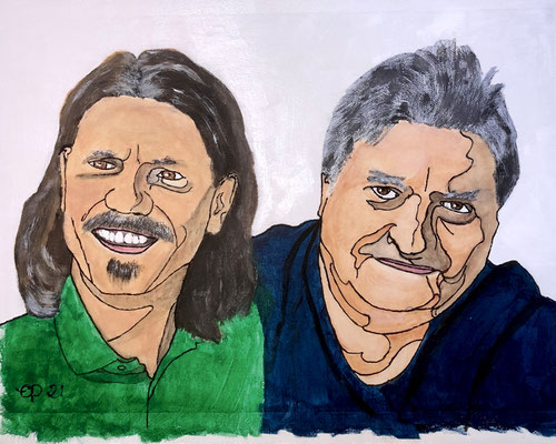 Portret Thomas und Günter, mei 2021 (acryl, 24x30)