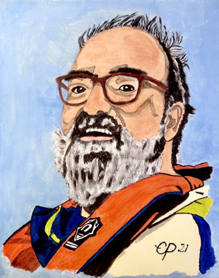 Portret Kaptein, november 2021 (acryl, 24x30)