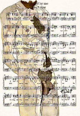"Stand by me", June 30, 2024 (Aquarel on paper, sheet music, 21x29,7)