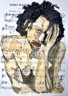 Portret Andrea, live drawing,  November 02, 2022 (aquarel on paper, 21,8x29)