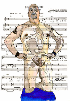 "Just Breathe", May 19, 2024 (Aquarel on paper, sheet music, 21x29,7)