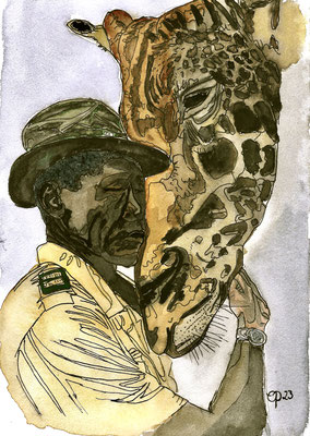 Love giraffes, March 2023 (aquarel on paper, 21,9 x 29cm)