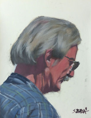 Portrait masculin 3- huile sur papier - 35 x 27 cm