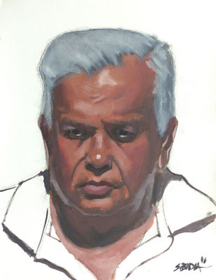 Portrait masculin - huile sur papier - 35 x 27 cm