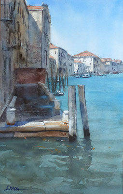 Venise - Un canal - Aquarelle