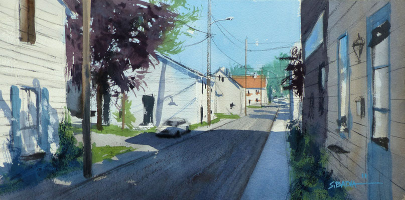 Charlottetown - aquarelle sur papier - 54 x 26 cm