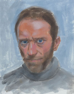 Autoportrait - huile sur papier