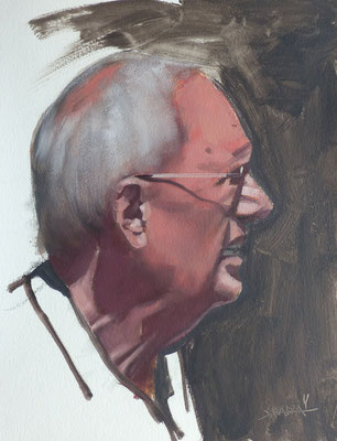 Portrait masculin 2 - huile sur papier - 35 x 27 cm