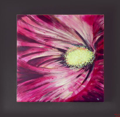 Blüte magenta, Acryl, 2015, 80x80x2