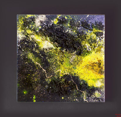Colours of Lava,I, mixed media, 2016, 20x20x2, sold