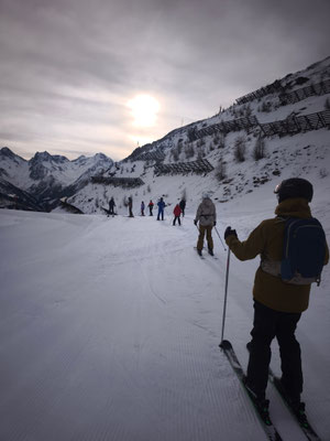 erste Abfahrt von der Blauspitze