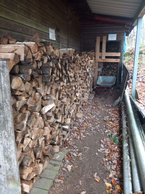 Brennholz an der "Herborner Hütte"