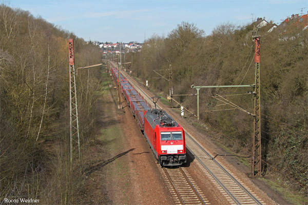 186 333 mit GM 60543 Völklingen - Neunkirchen(Saar) Hbf  , Neunkirchen-Sinnertal 07.04.2015