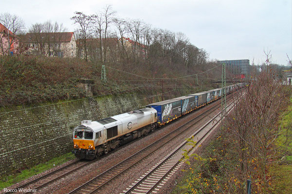 77 010 mit GA 62204 Saarbrücken Rbf West - Dillingen(Saar) (Sdl. Automobillogistik), Saarbrücken 18.12.2015