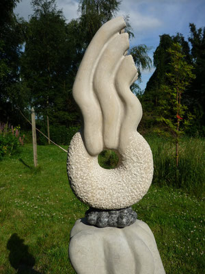 >Meerweib - geschmückt<, Elbsandstein, 2011, H 160 cm