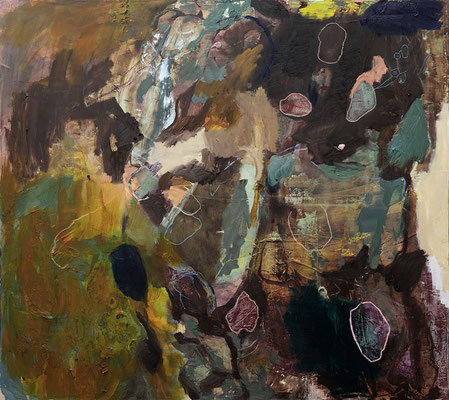 Anna Bittersohl | Zement | 2023 < Mixed Media auf Leinwand | 160x180 cm