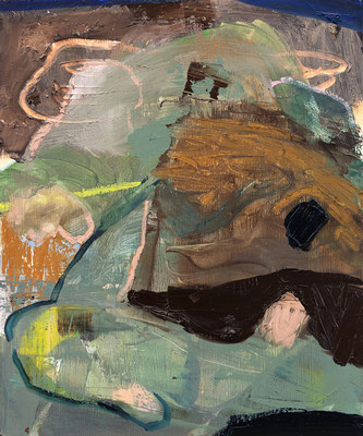 Anna Bittersohl |inbetween two blades of gras | 2024 | Öl auf Holz | 30x25 cm