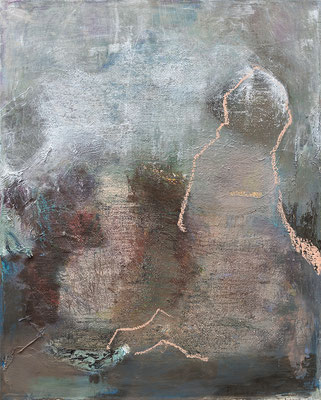Anna Bittersohl | der Spiegel hat ganz schön viele Flecken | 2024 | Öl auf Leinwand, gerahmt | 50x40 cm