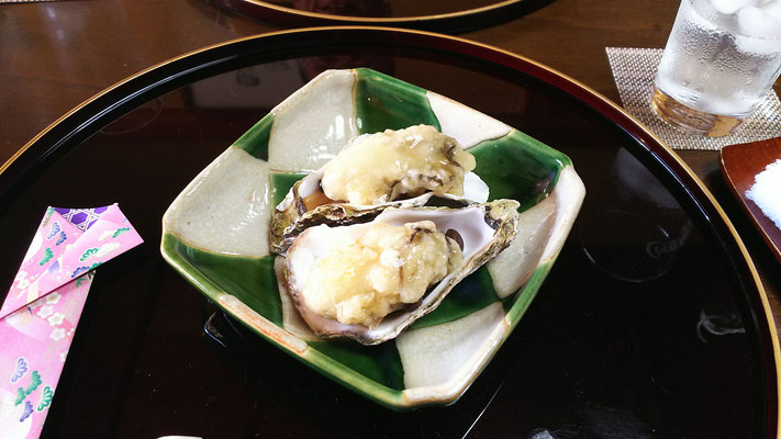 珍しい牡蠣の天ぷら　超美味