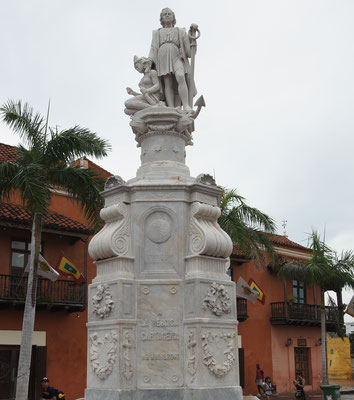  Columbus Denkmal in Cartagena auf dem Zollplatz