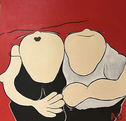 Nieuw: "When Love comes your way" - acryl - 50x50.