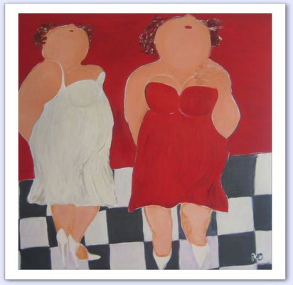 Madammen zien het anders - Acrylic on canvas - 100x100