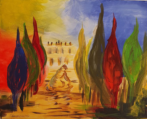 Schönbrunn 50x40 Acryl auf Leinwand