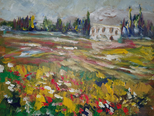 Sommerhaus  50x40 Acryl auf Leinwand