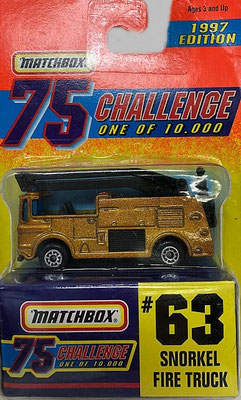 Matchbox 1997-63 Gold Challenge-Snorkel Fire Truck