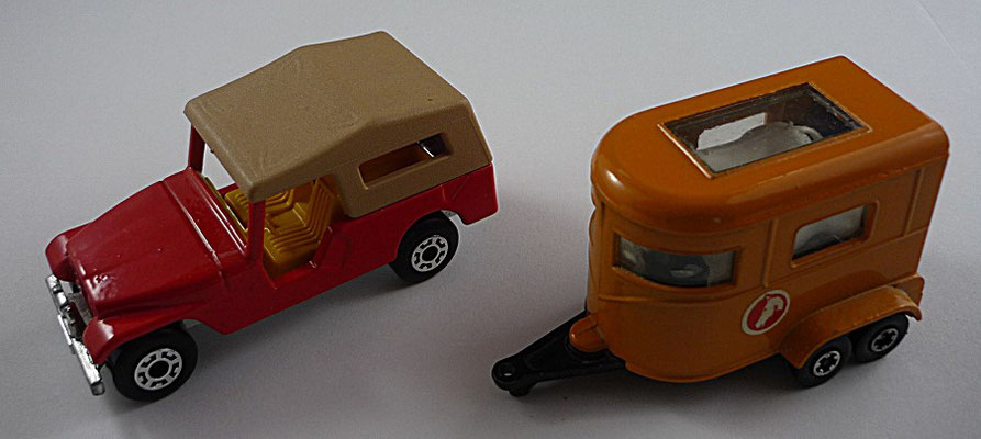 TP-3A MB 53C  roter Jeep & MB 43A orange Pony Trailer