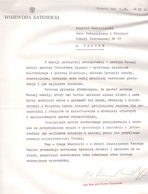 List Wojewody Katowickiego