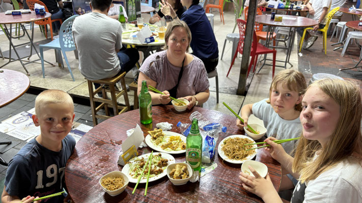 Abendessen am Strassenrand
