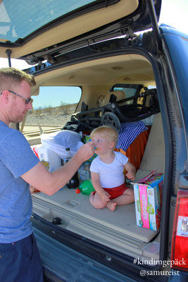 Mittagessen bei den Mesquite Flat Sand Dunes