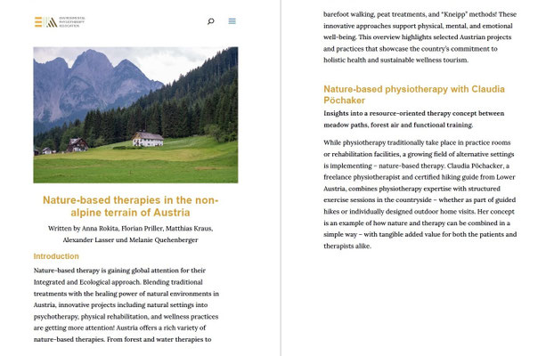 Projekt "Naturbasierte Therapie in Österreich" in Environmental Physiotherapy Association