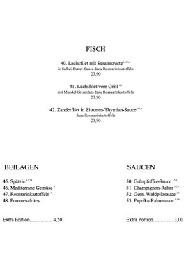 Take-Away und Speisekarte - Adler